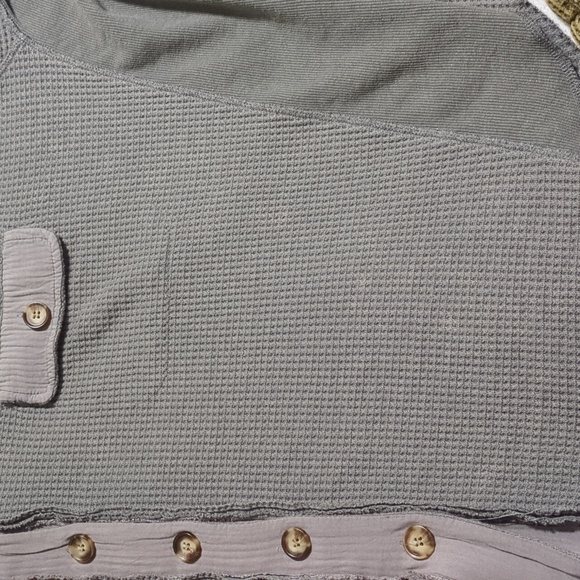 Shop Talulah Oversized Button Down Thermal Stone Washed Gray Shacket - Picture 9 of 11